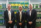 Karl Kahofer, CEO flanked by Mark Portman (L) UK MD and Ted Linehan CCO